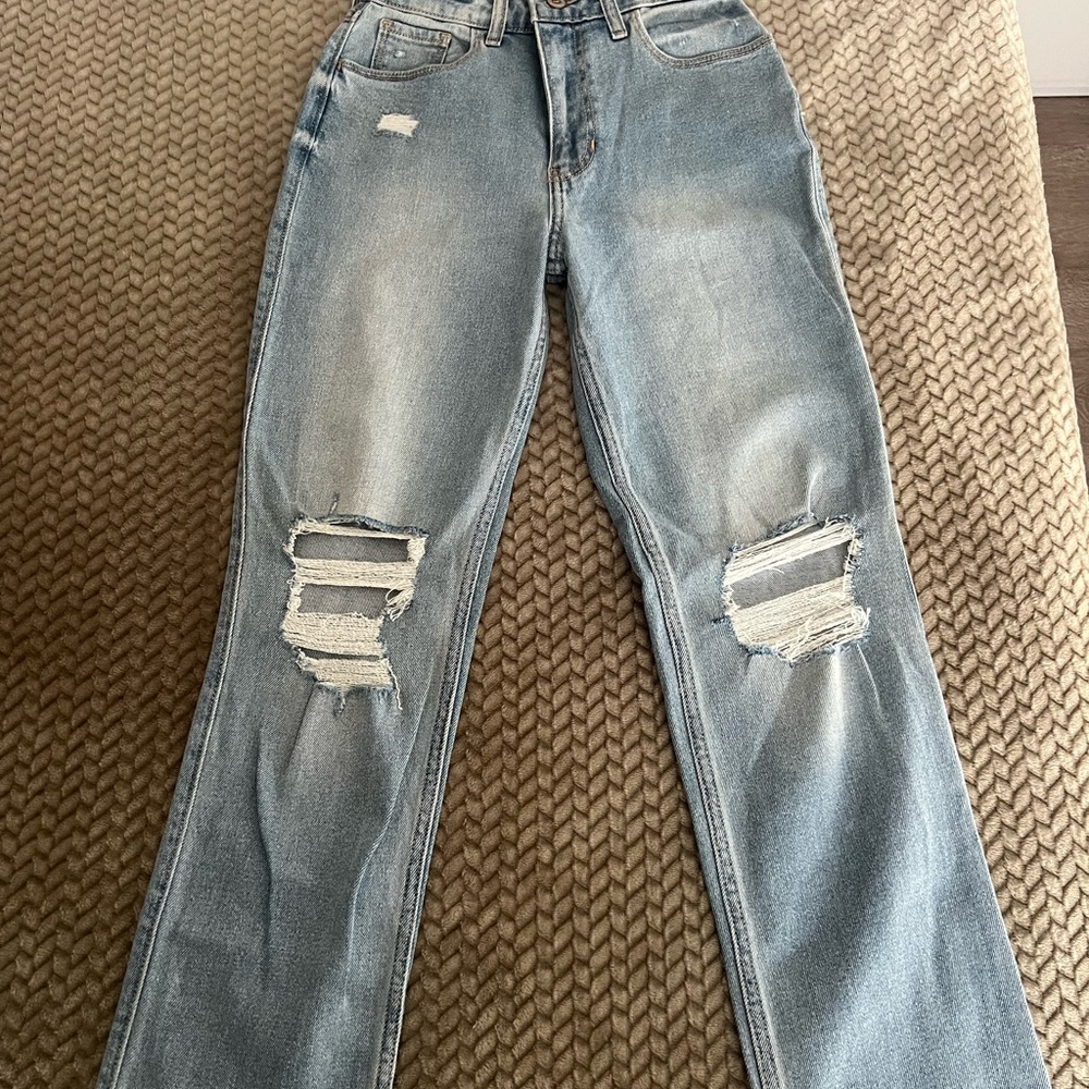 Distressed Light Wash Jeans